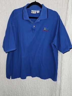 Disney Men's Royal Blue Polo with Black Trim Size Xl